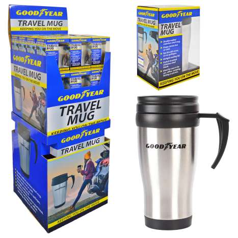 Goodyear Stainless Steel Travel Mug (350ml) In Display