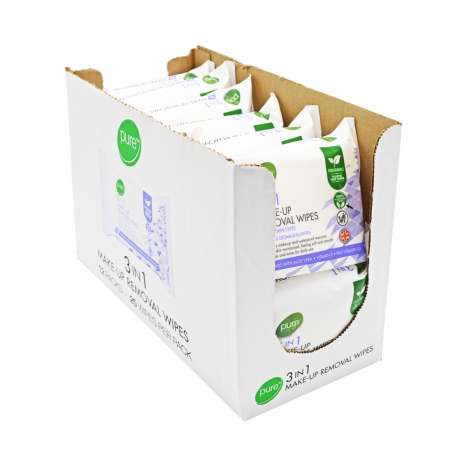 Pure 3-in-1 Make-Up Removal Wipes 25 Pack