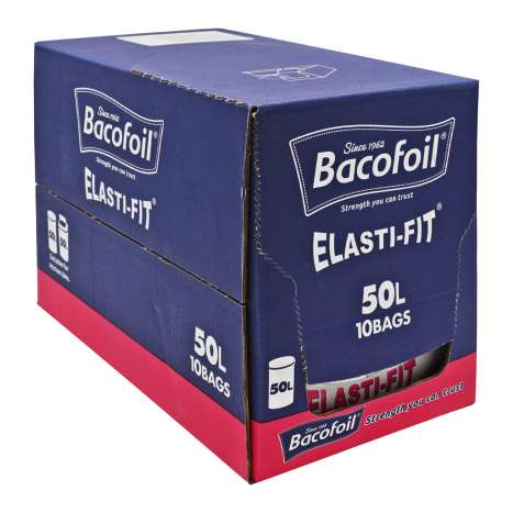 Bacofoil Elasti-Fit Triple Layer Bin Liners (50L) - Roll of 10