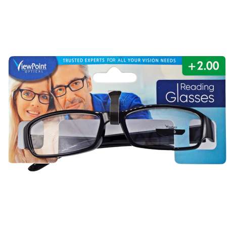 ViewPoint Optical Unisex Reading Glasses +2.00 - Black