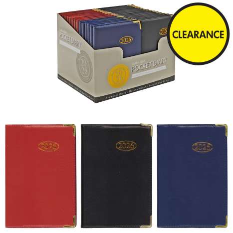 2026 Pocket Diary (10.5cm x 7.5cm) - Leather Effect