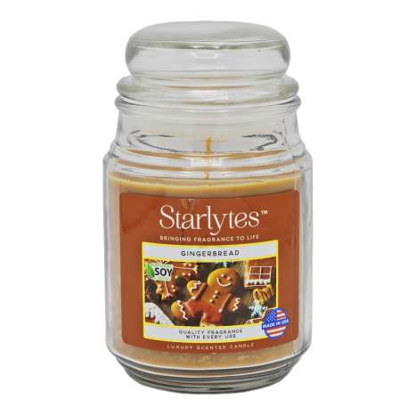Starlytes Glass Jar Scented Candle (510g) - Gingerbread