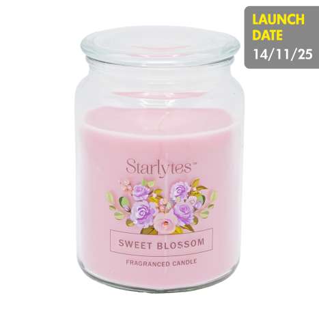 Starlytes Glass Jar Scented Candle (510g) - Sweet Blossom