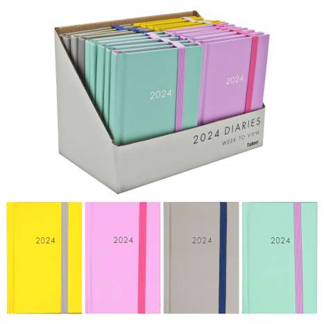 2024 Hardback Pocket Diary - Assorted Colours