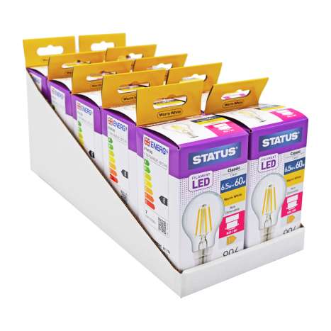 Status Filament LED 6.5w=60w Classic Bayonet Cap Light Bulb