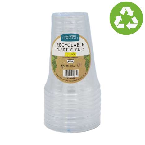 Homeware Essentials Recyclable Plastic Cups (284ml) 10 Pack