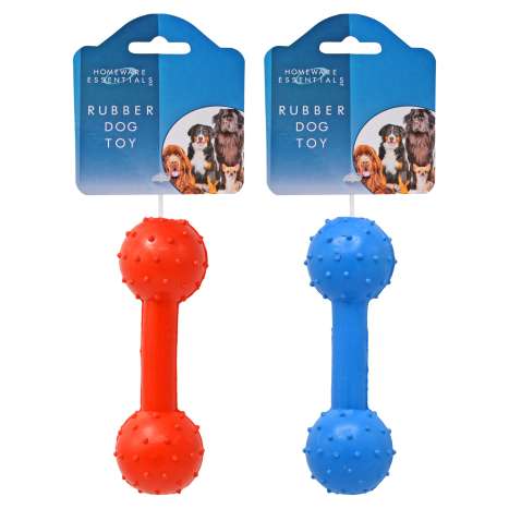 Homeware Essentials Dog Toy Rubber Dumbbell - Assorted Colours