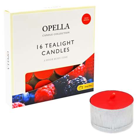 Opella Long Burn Tealights 16 Pack - Fresh Berries