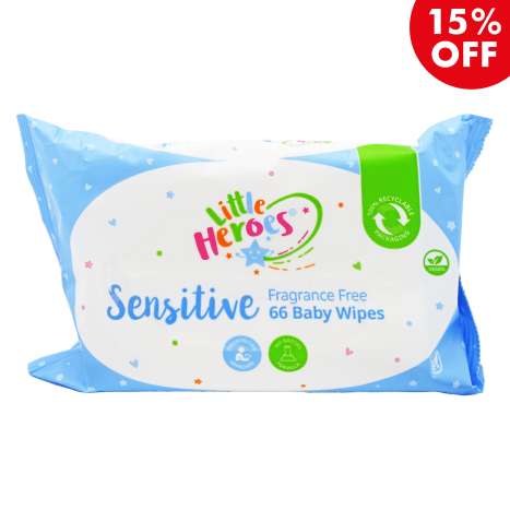 Little Heroes Fragrance Free Baby Wipes 66 Pack - Sensitive