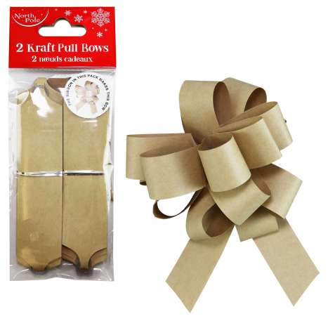 Christmas Kraft Pull Bows 2 Pack