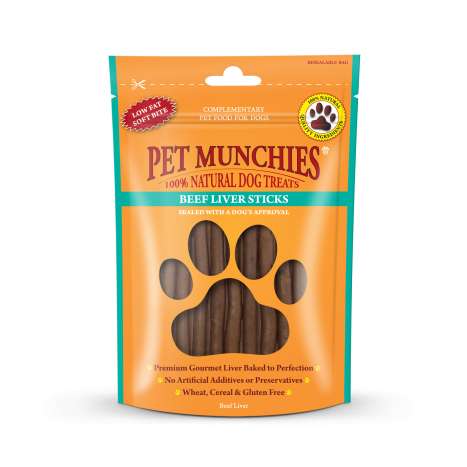 Pet Munchies Beef Liver Sticks 90g (In Display Box)