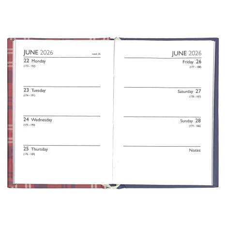 2026 Slimline Diary (16cm x 8.5cm) - Tartan