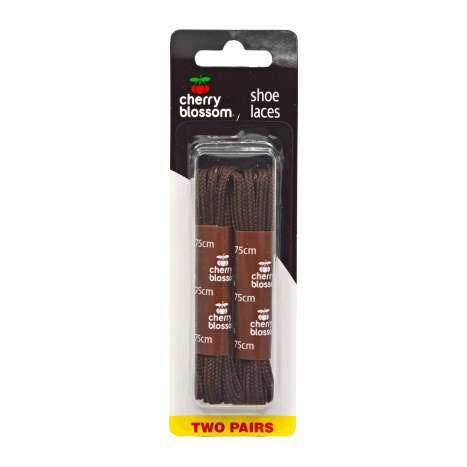 Cherry Blossom Shoe Laces (75cm) 2 Pack - Brown