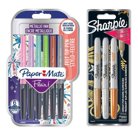 Paper Mate & Sharpie Metallic Pens in Display