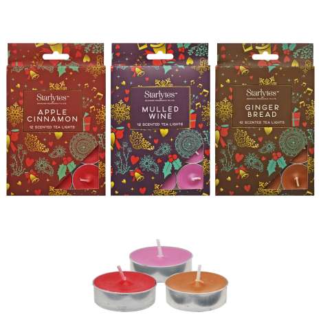 Starlytes Festive Tealights 12 Pack - Assorted Scents