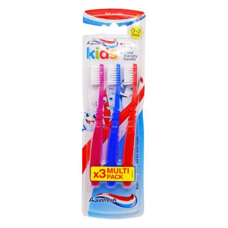 Aquafresh Kids (0-7 Years) Soft Bristles Toothbrush 3 Pack