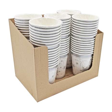 Paper Cups (8oz) 8 Pack - Shimmering Snowflake