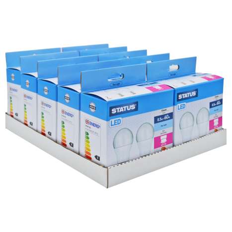 Status LED Classic Light Bulb (8.5w=60w) Bayonet (B22) 2 Pack