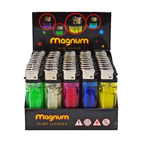 Magnum Disposable Flint Lighters - Assorted Colours