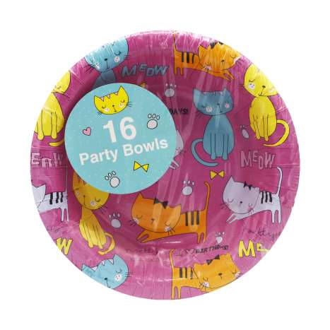 Kitten Design Party Paper Bowls (7") 16 Pack