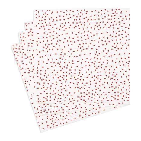 Paper Napkins (33x33cm) 16 Pack - Red Foil Dots