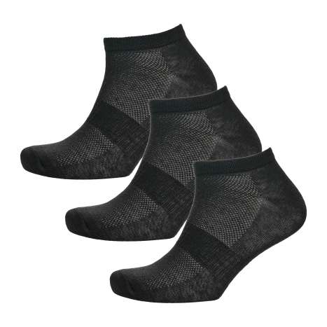 Men's Trainer Socks with Arch Support (Size 6-11) 3 Pack - Black