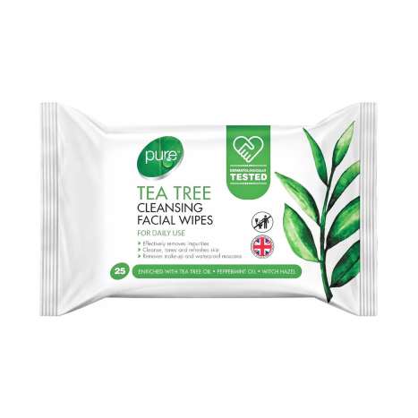 Pure Tea Tree Cleansing Facial Wipes 25 Pack