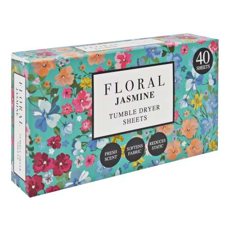 Floral Tumble Dryer Sheets 40 Pack - Jasmine