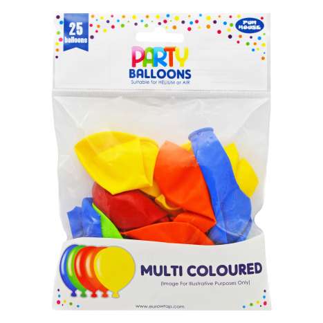 Party Balloons Multi-Coloured - 25 Pack