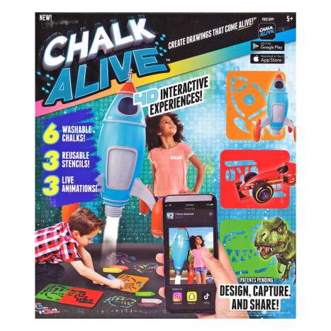 Chalk Alive 4D Interactive Chalk Art - Dino/Race Car/Rocket