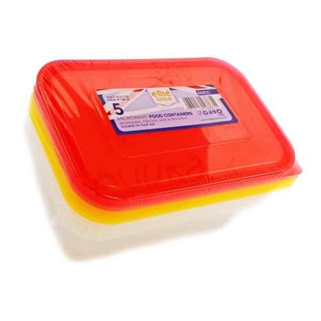 E-Lite Gold Microwave Food Containers 650ml 5 Pack