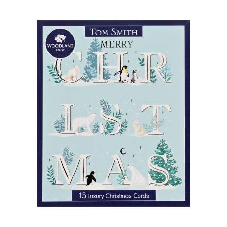 Tom Smith Luxury Boxed Christmas Cards 15 Pack - Arctic Animals