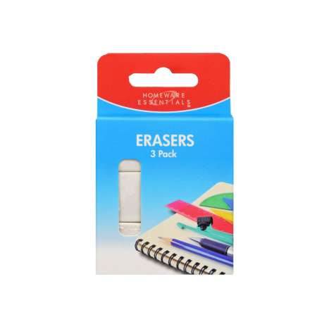 Homeware Essentials Erasers 3 Pack