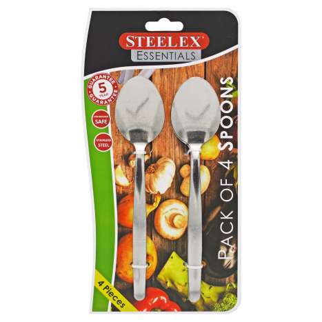 Steelex Stainless Steel Spoons 4 Pack