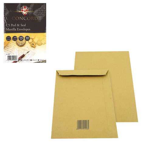 C5 Peel & Seal Single Envelopes (229mm x 162mm) - Manilla