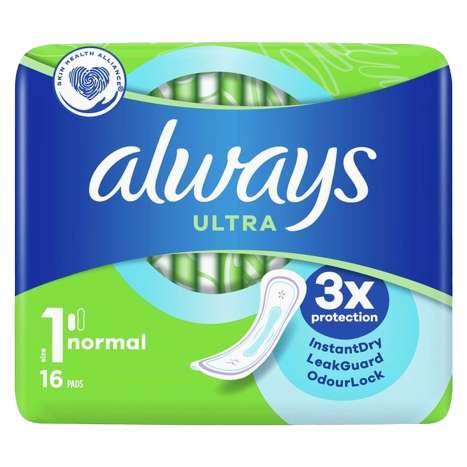 Always Ultra Normal Sanitary Pads 16 Pack