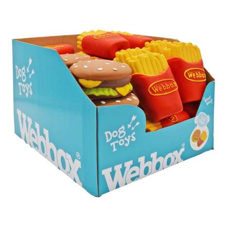 Webbox Squeaky Dog Toys (Assorted) - Burger & Chips