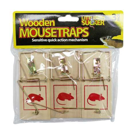 Traditional Wooden Mouse Traps 3 Pack