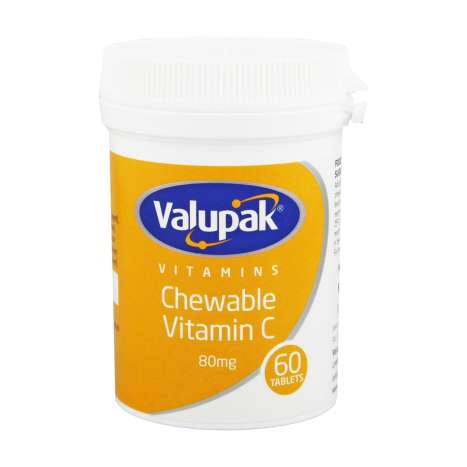 Valupak Chewable Vitamin C Tablets 80mg 60 Pack