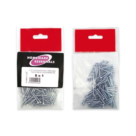 Homeware Essentials Pozi Countersunk Twinthread Wood Screws (6mm x 1'')