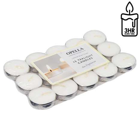 Opella Tealights 15 Pack - Non Fragranced