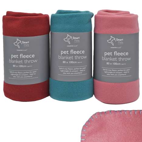 Country Club Pet Fleece Blanket Throw (80cm x 100cm) - Assorted Colours