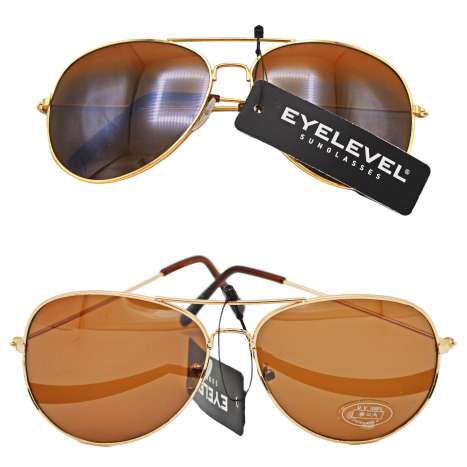 Eyelevel Sunglasses – Squadron Aviator (Brown & Gold)
