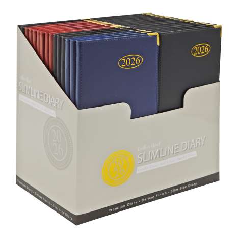 2026 Slimline Diary (17cm x 8.5cm) - Leather Effect