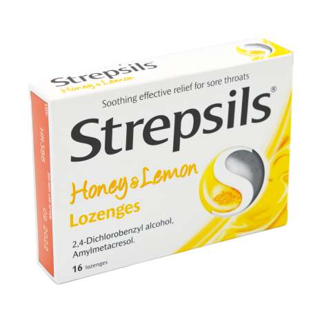 Strepsils Lozenges 16 Pack - Honey & Lemon