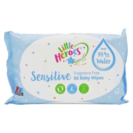 Little Heroes Water Based Baby Wipes (66 Pack) - Sensitive