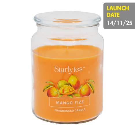 Starlytes Glass Jar Scented Candle (510g) - Mango Fizz