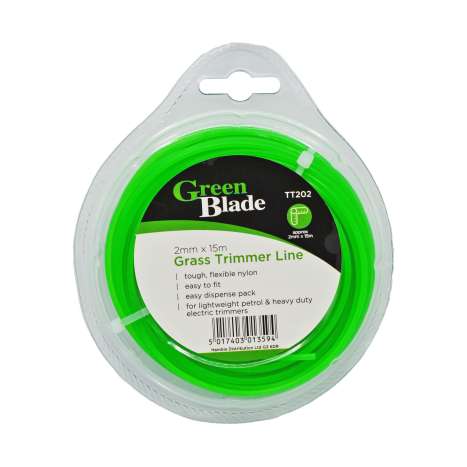 Green Blade Grass Trimmer Line (2mm x 15m) - Green