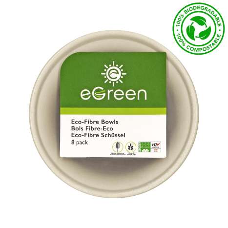 eGreen 6” Eco-Fibre Bowls - 8 Pack