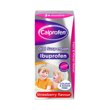 Calprofen (3+ Months) Ibuprofen Suspension 100ml - Strawberry